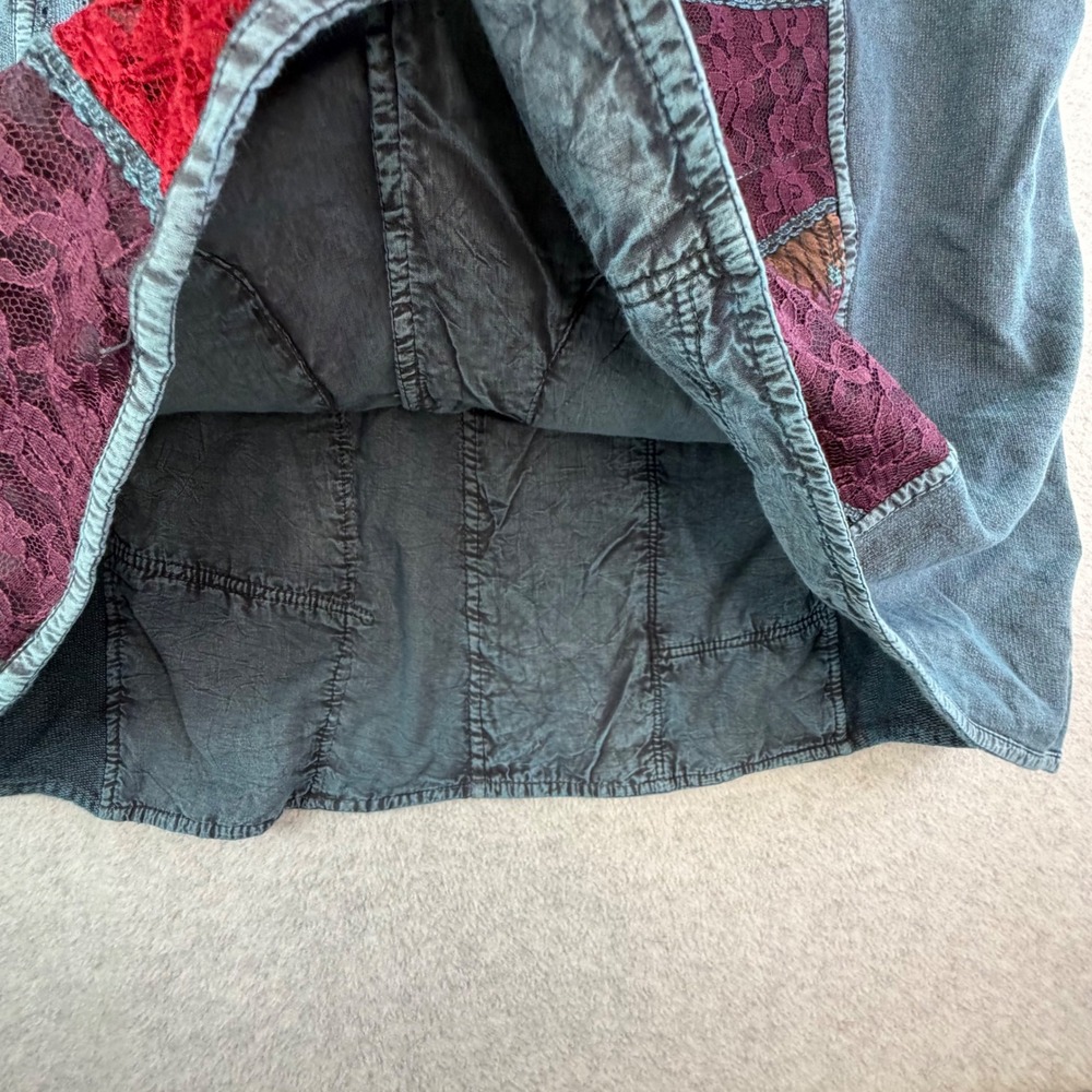 Parsley & Sage Reversible Patchwork Lace Art to Wear‎ Boho Vest XL Festival - Picture 13 of 16